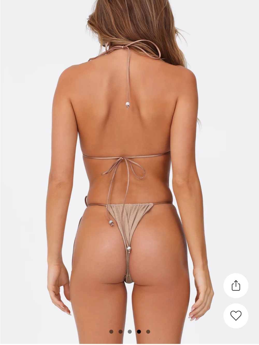 Tiger Mist Shimmery Beige Tie-Side Bikini - Picture 2 of 4
